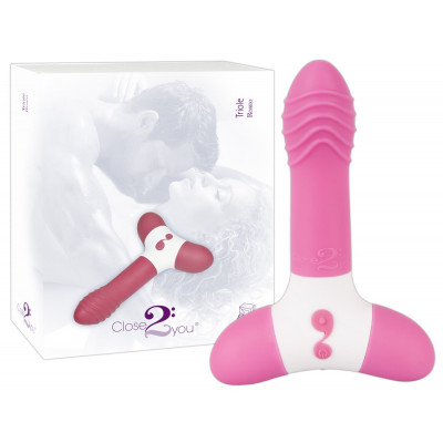 VIBRATORE RICARICABILE CON RILIEVI \"TRIOLE\" ROSA